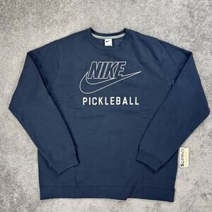 Nike Pickleball Sweatshirt Mens XL Blue Club Fleece Crew Pullover Athletic